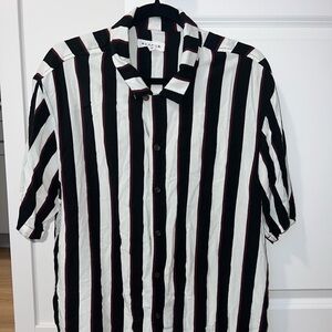 PacSun Black and White Striped Casual Shirt